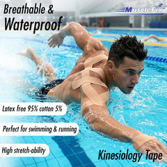Kinesiology Tape for Pain Relief & Muscle Support – Waterproof, Breathable, Purple, Uncut