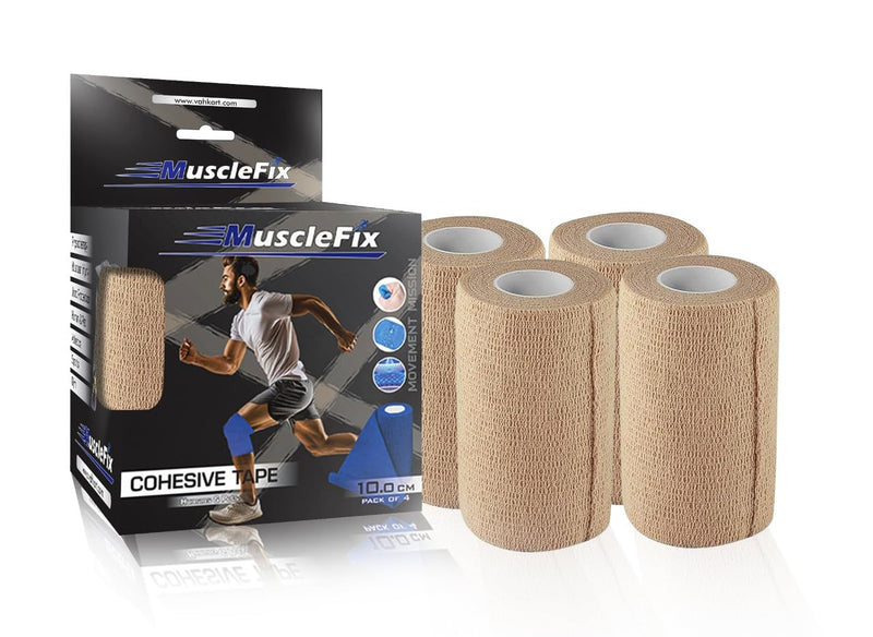 Breathable Self Adhesive Wrap, Athletic, Non Woven Cohesive Bandage, Beige, 10 cm