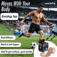 Kinesiology Tape for Pain Relief & Muscle Support – Waterproof, Breathable, Pink, Uncut