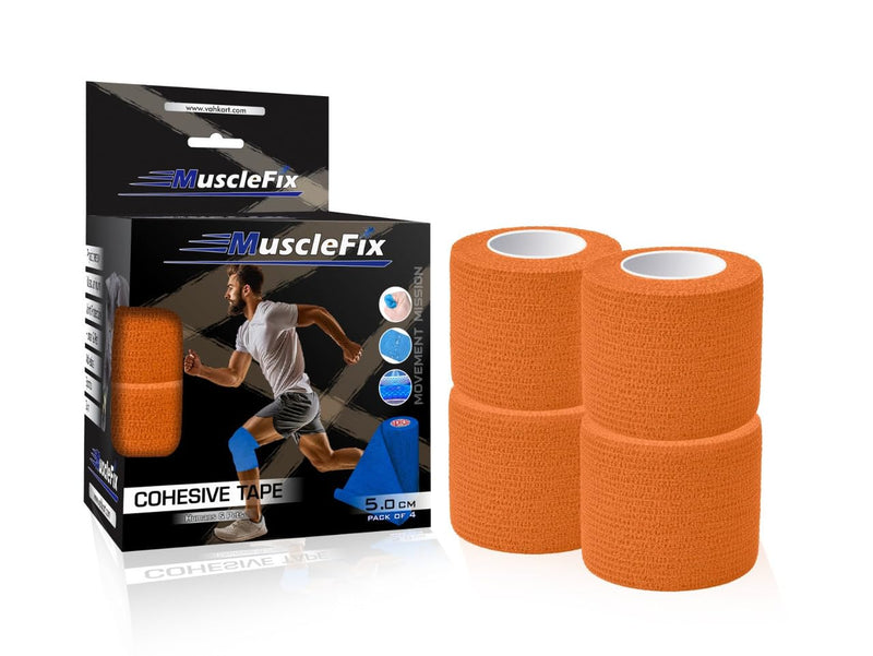Cohesive Self-Adhesive Bandage Wrap, Orange, 5Cm*4.5MTR