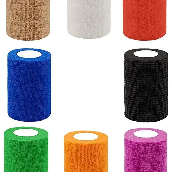 Breathable Self Adhesive Wrap, Athletic, Non Woven Cohesive Bandage, Multicolour, 7.5 cm