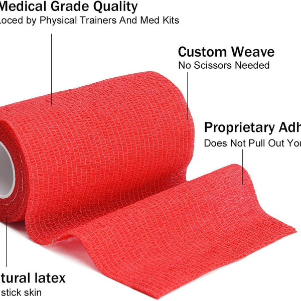 Breathable Self Adhesive Wrap, Athletic, Non Woven Cohesive Bandage, Multicolour, 7.5 cm