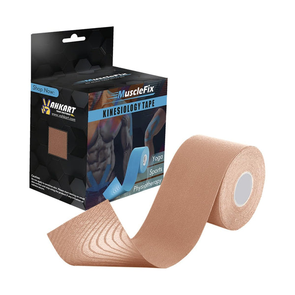 Kinesiology Tape for Pain Relief & Muscle Support – Waterproof, Breathable, Beige, Uncut