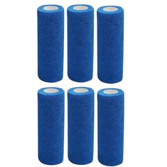 Cohesive Self-Adhesive Bandage Wrap, Blue,15 cm Pack of 6