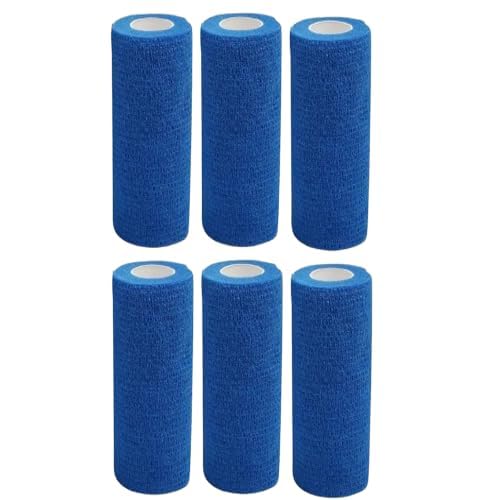 Cohesive Self-Adhesive Bandage Wrap, Blue,15 cm Pack of 6