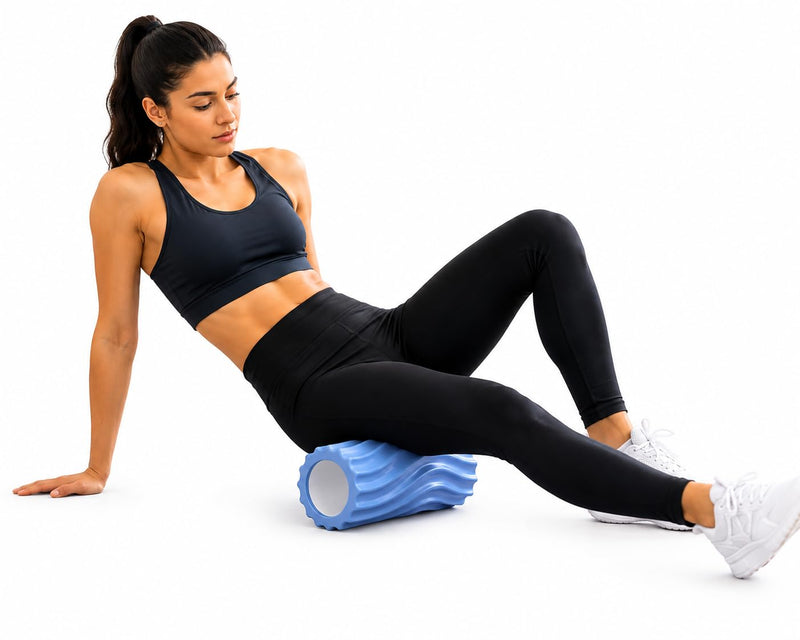 Anti Slip EVA Foam Roller for Deep Tissue Massage, L Blue, 33Cm*14Cm