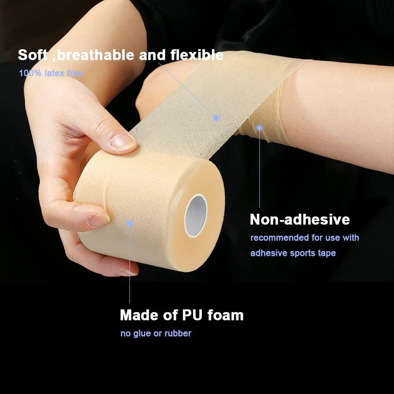 Underwrap Pre Wrap Foam for Use Under Rigid Tape, Beige, 6 cm