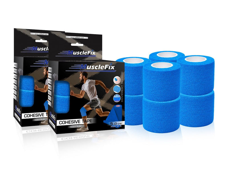 Cohesive Self-Adhesive Bandage Wrap, Blue, 5Cm*4.5MTR