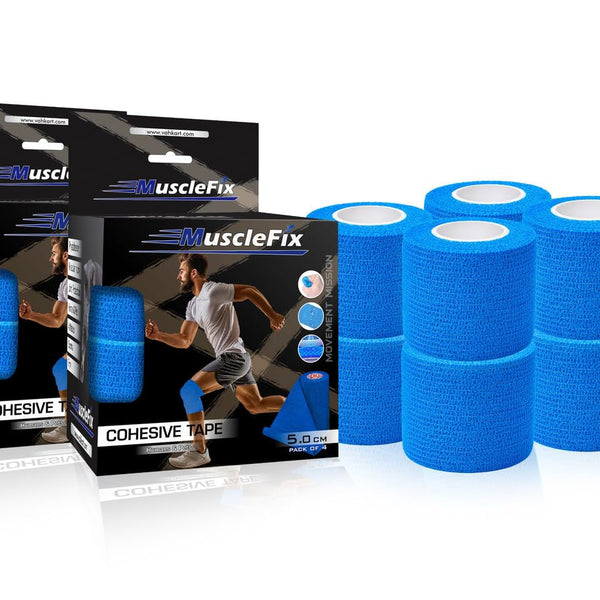Cohesive Self-Adhesive Bandage Wrap, Blue, 5Cm*4.5MTR