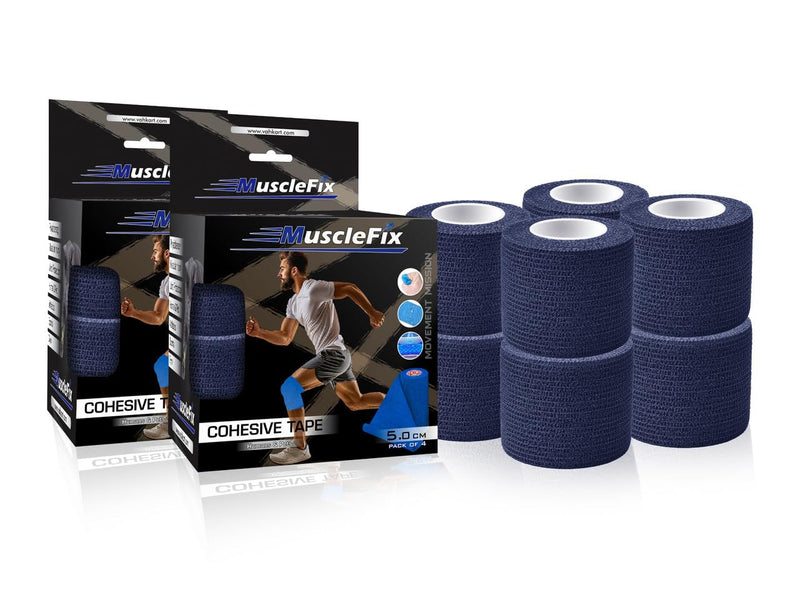 Cohesive Self-Adhesive Bandage Wrap, Navy Blue, 5Cm*4.5MTR