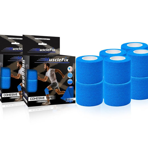Breathable Self Adhesive Cohesive Bandage Wrap, Blue, 5Cm*4.5MTR