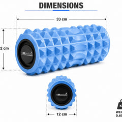 Anti Slip EVA Foam Roller for Deep Tissue Massage, Light Blue, 33Cm*12Cm