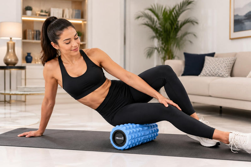 Anti Slip EVA Foam Roller for Deep Tissue Massage, Light Blue, 33Cm*12Cm