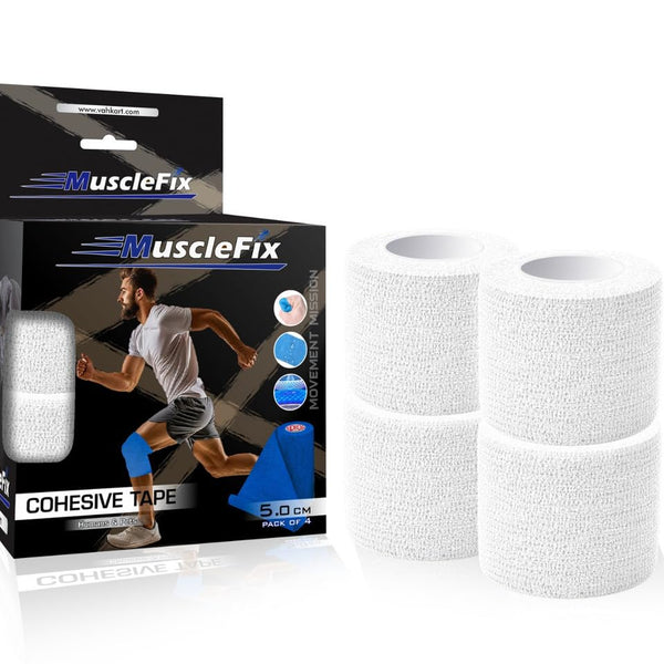 Breathable Self Adhesive Wrap, Athletic, Non Woven Cohesive Bandage, White, 5Cm*4.5MTR