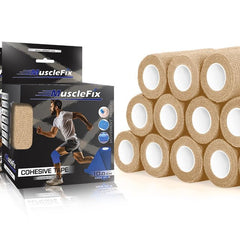 Breathable Self Adhesive Cohesive Bandage Wrap, Beige, 10 cm (4