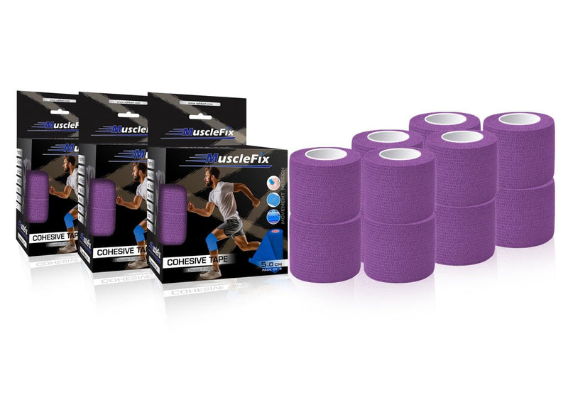 Breathable Self Adhesive Cohesive Bandage Wrap, Purple, 5Cm*4.5MTR