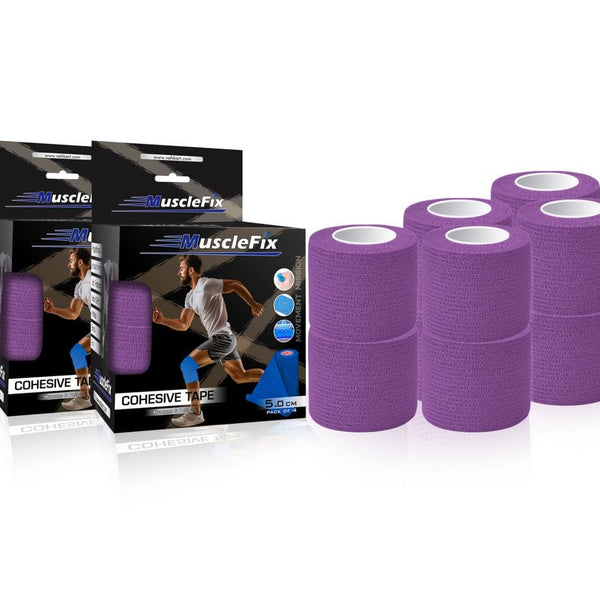 Breathable Self Adhesive Cohesive Bandage Wrap, Purple, 5Cm*4.5MTR