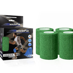 First Aid Wrap – Breathable Self-Adhesive Crepe Bandage, Green, 7.5 cm (3