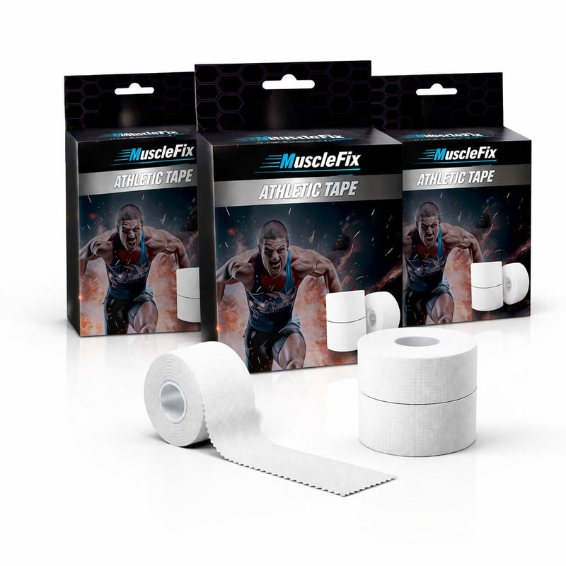 Athletic Sports Tape (5 cm x 13.7 m, Pack of 3), White, 5Cm*13.7M