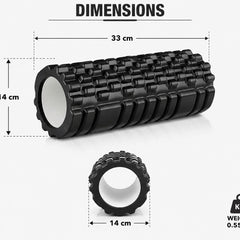 Anti Slip EVA Foam Roller for Deep Tissue Massage & Muscle, Black, 33Cm*14Cm