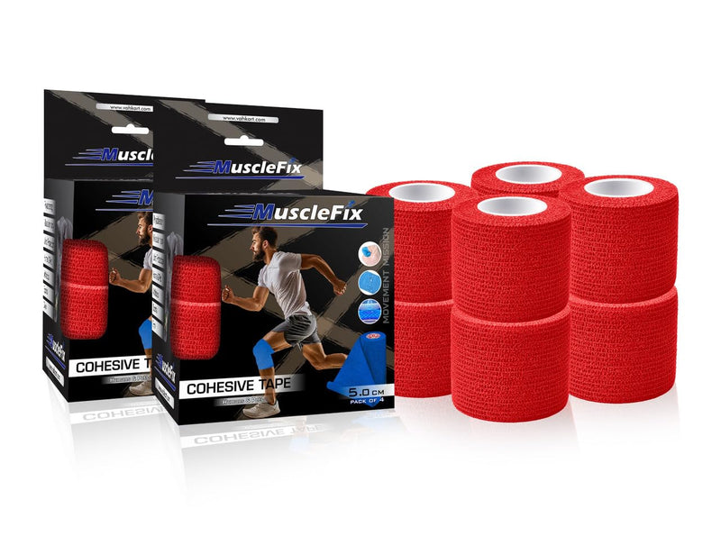 Cohesive Self-Adhesive Bandage Wrap, Red, 5Cm*4.5MTR