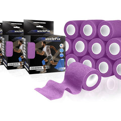Cohesive Self-Adhesive Bandage Wrap, Purple, 7.5 cm (3