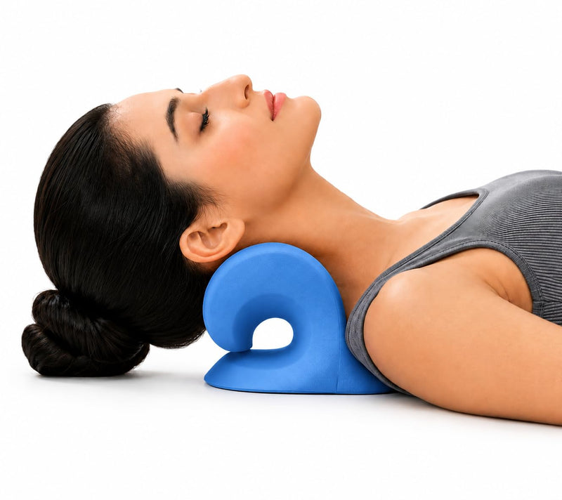 Cervical Neck Stretcher for Neck Pain Relief, Blue