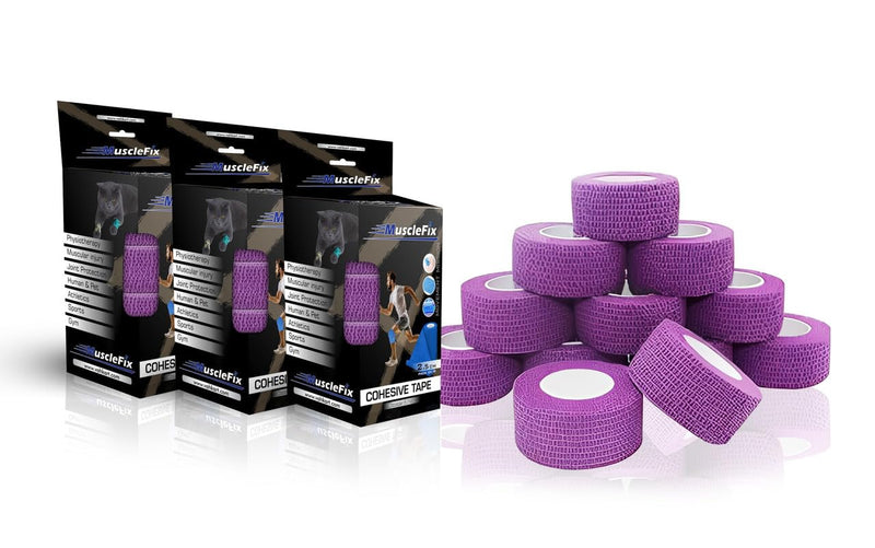 Breathable Self Adhesive Cohesive Bandage Wrap, Purple, 2.5 cm (1
