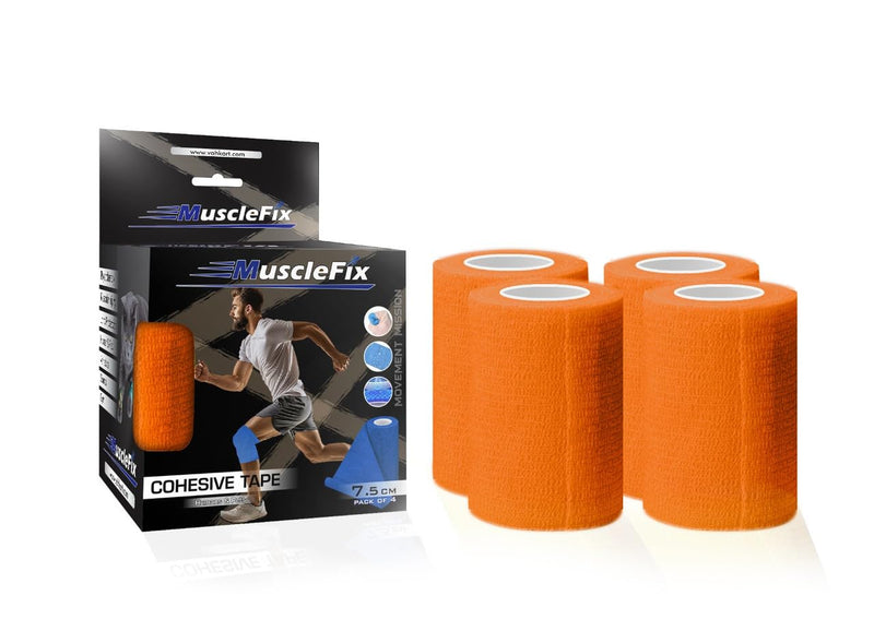 First Aid Wrap – Breathable Self-Adhesive Bandage, Orange, 7.5 cm (3