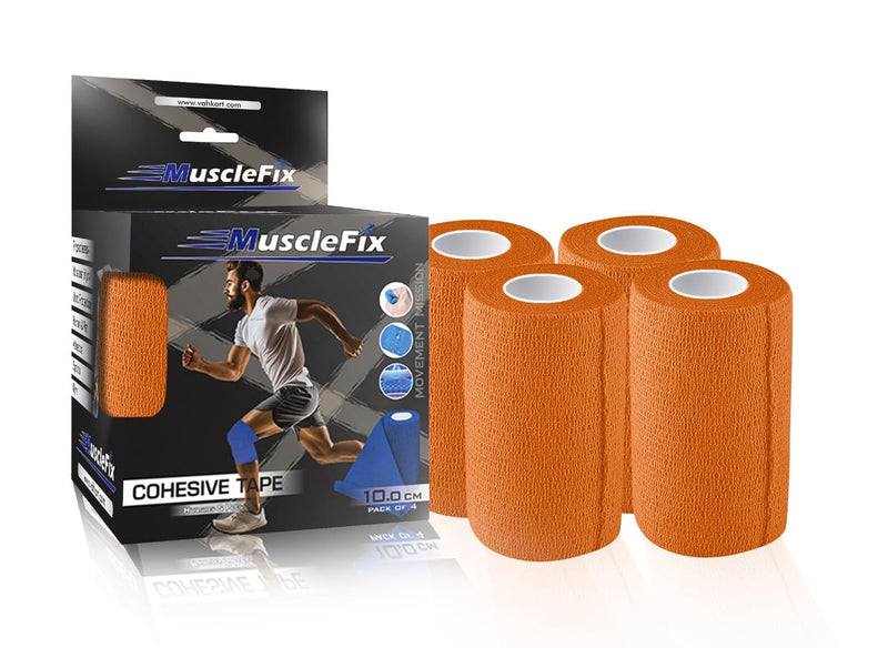 Cohesive Self-Adhesive Bandage Wrap, Orange (10 cm)