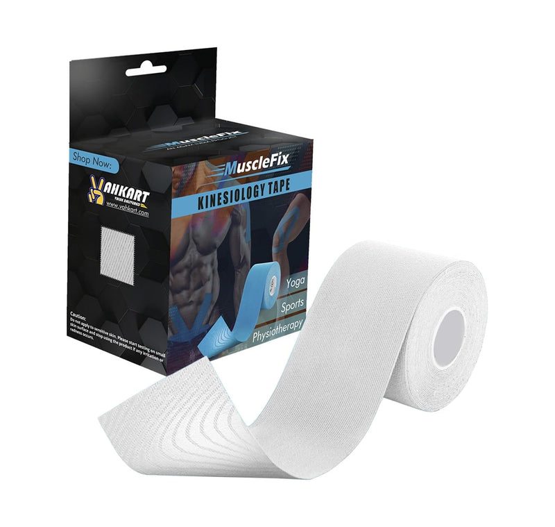 Kinesiology Tape for Pain Relief & Muscle Support – Waterproof, Breathable, White, Uncut