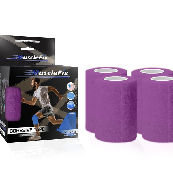 Self Adhesive Cohesive Bandage Wrap for Humans, Purple, 7.5 cm (3