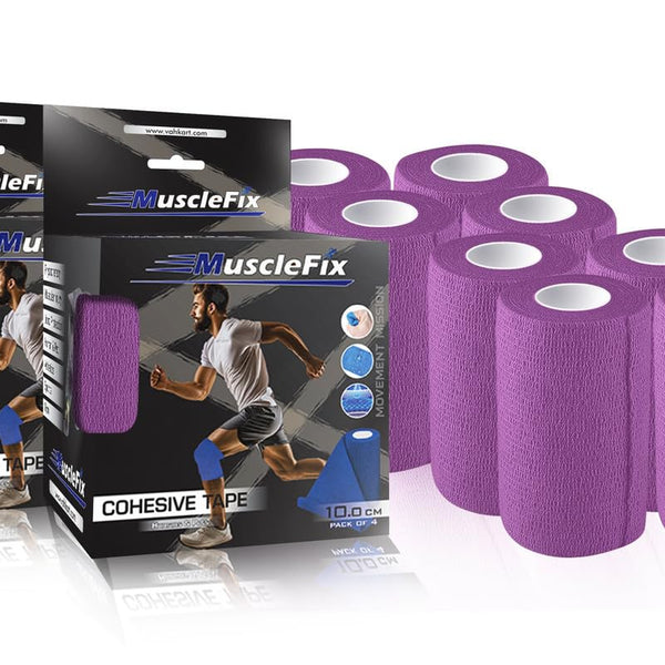 Cohesive Self-Adhesive Bandage Wrap, Purple, Pack of 8