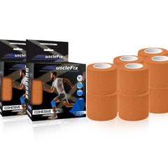 Breathable Self Adhesive Cohesive Bandage Wrap, Orange, 5Cm*4.5MTR
