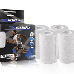 Cohesive Bandage Wrap 10cm x 4.5m, Self Adhesive Crepe Bandage, White, 10cm