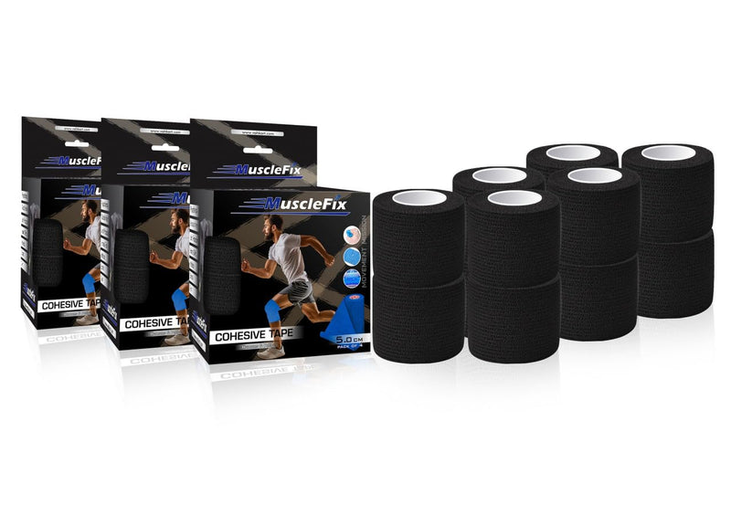 Breathable Self Adhesive Cohesive Bandage Wrap, Black, 5Cm*4.5MTR