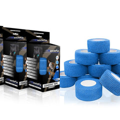 Cohesive Self-Adhesive Bandage Wrap, Blue, (2.5CM) Pack-12