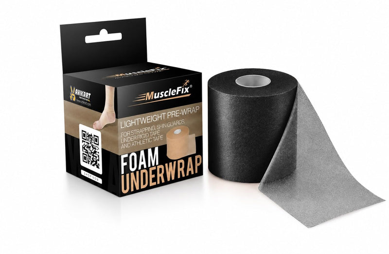 Underwrap Pre Wrap Foam for Use Under Rigid Tape, Black, 6Cm*20MTR