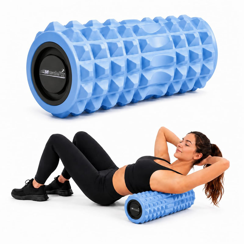 Anti Slip EVA Foam Roller for Deep Tissue Massage, Light Blue, 33Cm*12Cm