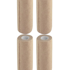 Cohesive Self-Adhesive Bandage Wrap, Beige, 15 cm Pack of 4
