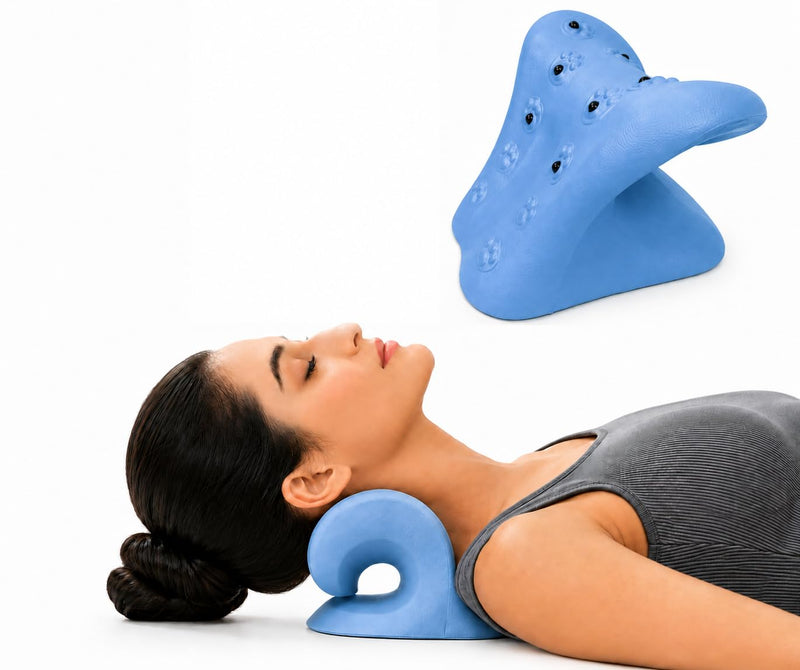 Cervical Neck Stretcher for Neck Pain Relief, Blue