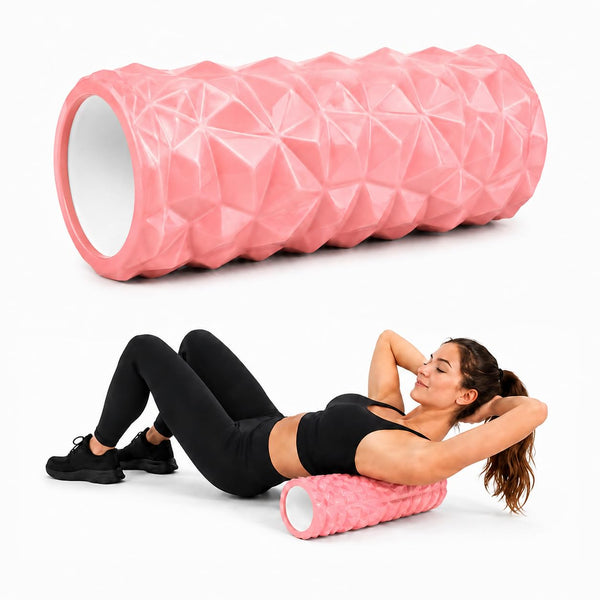 Anti Slip EVA Foam Roller for Deep Tissue Massage & Muscle, Pink, 33Cm*14Cm