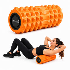 Anti Slip EVA Foam Roller for Deep Tissue Massage & Muscle, Orange, 33Cm*12Cm