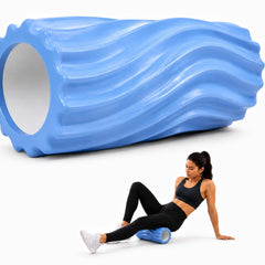 Anti Slip EVA Foam Roller for Deep Tissue Massage, L Blue, 33Cm*14Cm