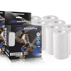 Cohesive Self-Adhesive Bandage Wrap, White, Pack of 8