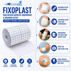 Fixoplast Underwrap Adhesive Tape Roll, White_L, 10Cm*5MTR