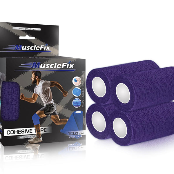 Breathable Self Adhesive Cohesive Bandage Wrap, Navy Blue 10 cm (4