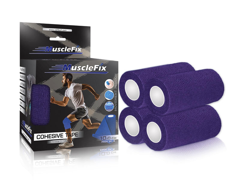 Breathable Self Adhesive Cohesive Bandage Wrap, Navy Blue 10 cm (4