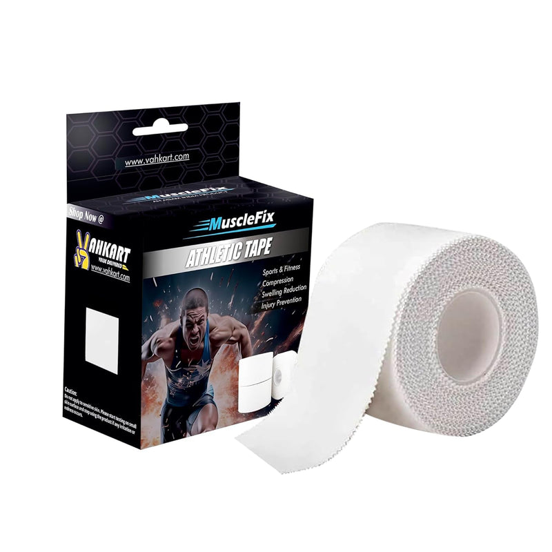 Athletic Sports Tape (3.8 cm x 13.7 m, Pack of 3), White, 3.8Cm*13.7M