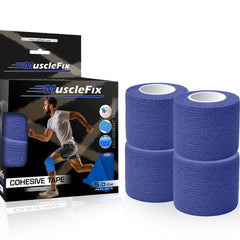 Breathable Self Adhesive Wrap, Athletic, Non Woven Cohesive Bandage, Navy Blue, 5 cm